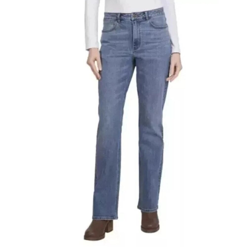 NEW Wrangler Women's 14 High-Rise Bootcut Jeans Free To Stretch 30" Inseam Blue